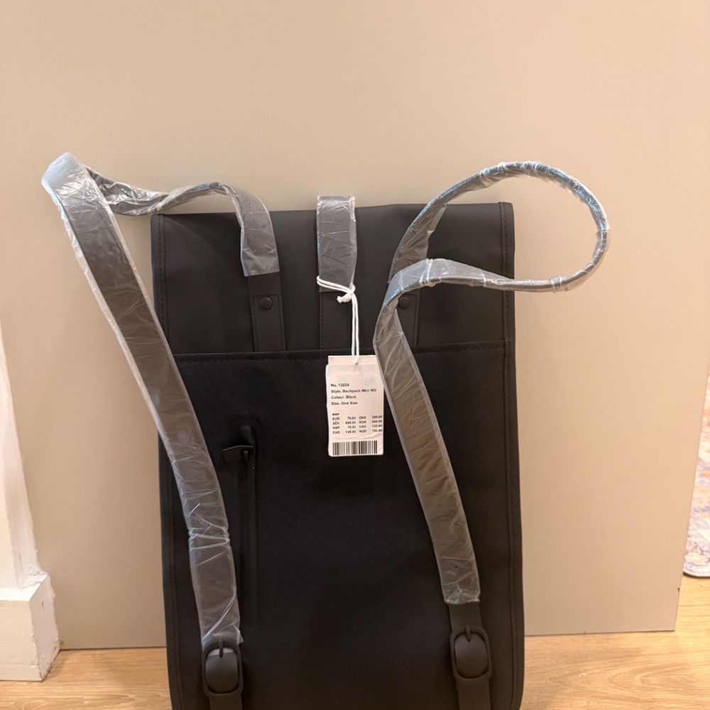 RAINS Backpack Mini Waterproof Backpack Black Min… - image 3